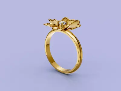 Flower Ring 3D print model