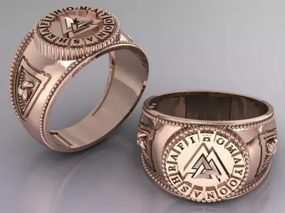 valknut ring for men 3D print model