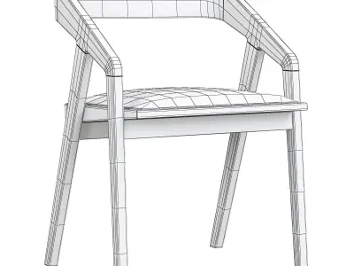 Katakana chair 3d model Low-poly 3D model