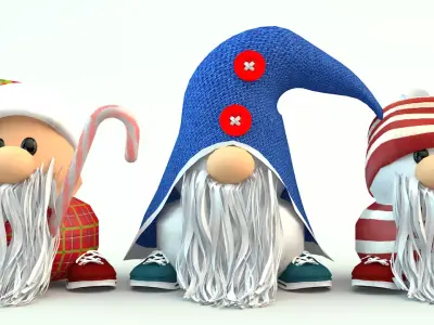 Snowball Doll Elf 3D Model 3D model