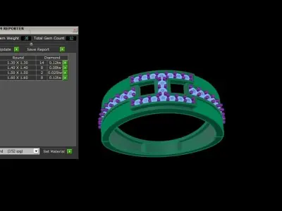 Mens gemstone diamond men Ring with details images 48 3D print model