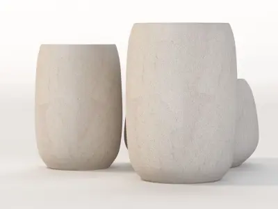 Ceramic Vases With Raw Stones By Martin Azua 3D model