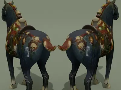 Horse Statuette E 3D model
