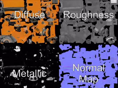 Industrial Gearbox Model Pack Low-poly 3D model