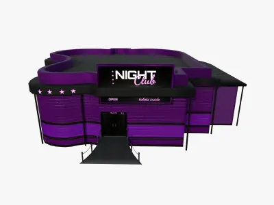 Night Club Complete - Interior Exterior Environment Design Low-poly 3D model