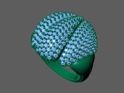 Womens Rings With Stone Ring Ready STL 3DM Models Rings women 3D print model