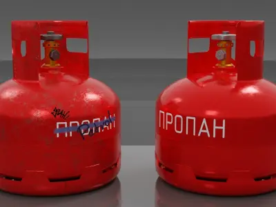Gas cylinder with propane or fuel Low-poly 3D model