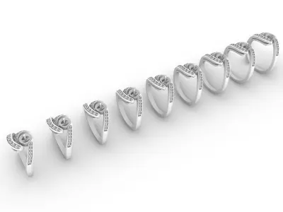 6mm Pearl engagement ring 3D print model