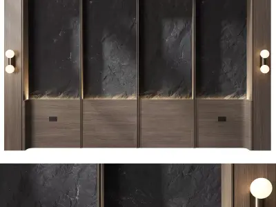 Headboard Wall Panel Lyra Wall Twin Decor 3D model