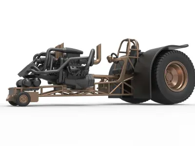 Twin-engined pulling tractor Scale 1 to 25 3D print model