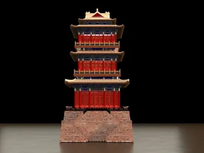 Chinese ancient house 3D model 46