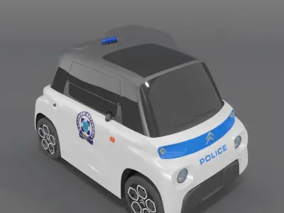 Citroen Police Electro Car 3D model 3D model