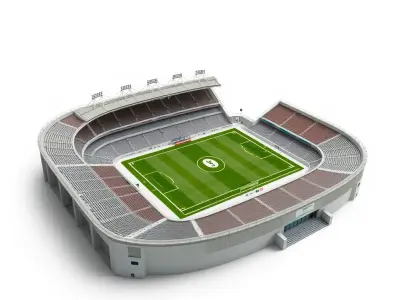 Soccer Stadium D Model Pack with Detailed Architecture Low-poly 3D model
