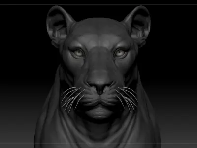 Lion - Highpoly Sculpture 3D model 3D model