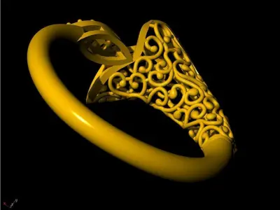 3D Printing Unique Women Ring  3D print model