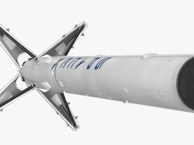 Falcon 9 First Stage with Landing Legs 3D model