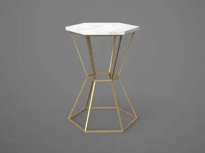 Westford End-Table golden finish Low-poly 3D model