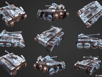 Stylized Tanks Bundle Low-poly 3D model
