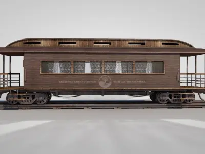 Wild West Luxury Train Car 3D model