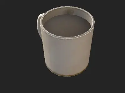 Dish Set cup Low-poly 3D model