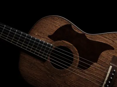  Guitar Acoustic Realistic brown Low-poly 3D model