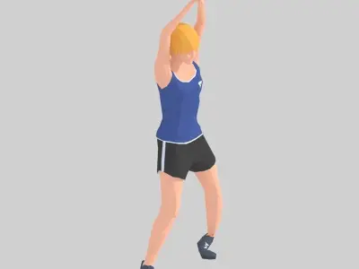 Jumping Jacks Exercise woman Animation Low-poly 3D model