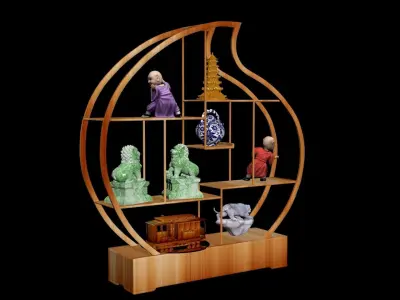 Chinese decorative self   3D model