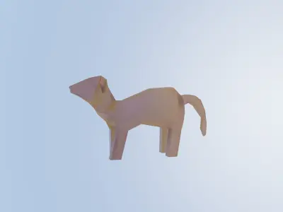 Cute Little Doggo in low poly Low-poly 3D model