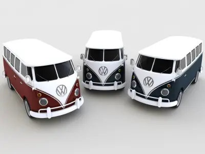 Volkswagen T1 Deluxe Bus 3D Model 3D model