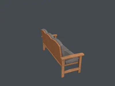 Waiting Room Sofa  Low-poly 3D model