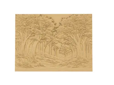 modern panel wall decor set wall relief mural CNC 115 3D model