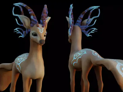 pretty mouse deer Low-poly 3D model