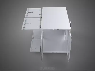 STORE SHOP FOOD BOX TRUCK SIDE DOOR BOOTH STAND CATERING VAN CAR 3D model