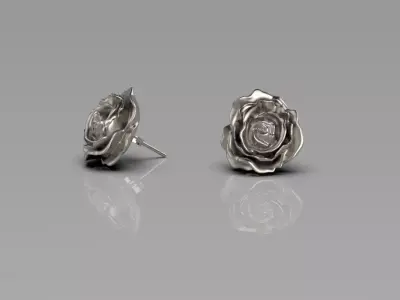 Peony earrings studs 3D print model