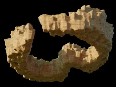 Love Hills heart shape terrain landscape and WET effect 3D model