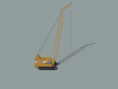 set of construction machines Low-poly 3D model
