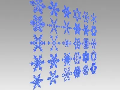 Snowflakes collection  3D model