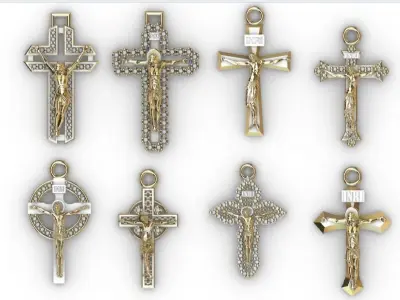 dijes- Colgantes paquete de 8 cristos -v- 3D print model