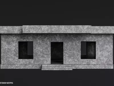 Unfinished Concrete House Structure - Incomplete Building  Low-poly 3D model
