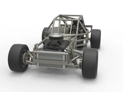 Outlaw Figure 8 Modified stock car Base Scale 1 to 25 3D print model