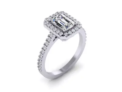 EMERALD CUT ENGAGEMENT RING  3D print model