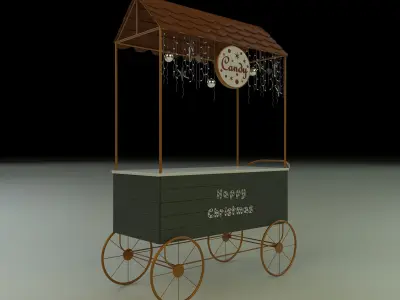 Christmas Candy Food Cart 3D model