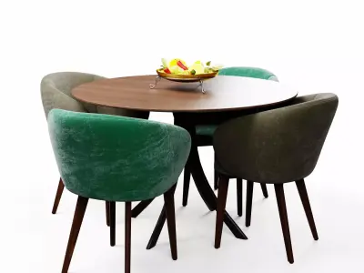 Dining set with Chair and Table 3D model