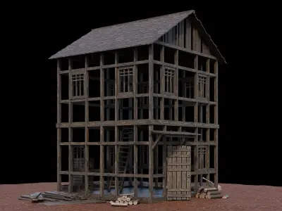 Medieval Village Asset 24- 4K Textures Game Ready Low-poly 3D model
