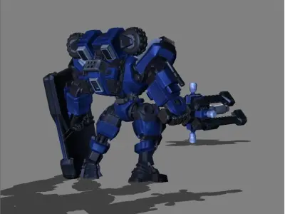 Johnson SABER Automata Skin Low-poly 3D model