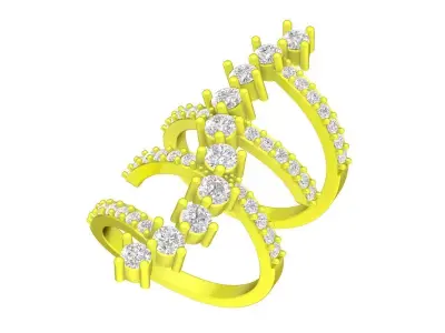 A4807 Luxury Diamond Women Fashion Double Ring 3D print model
