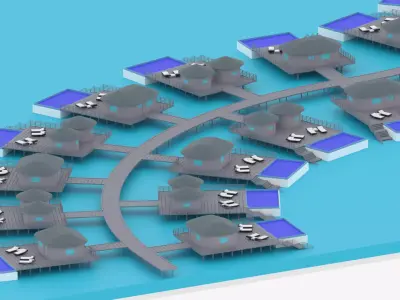 Overwater Resort Hut 3D model