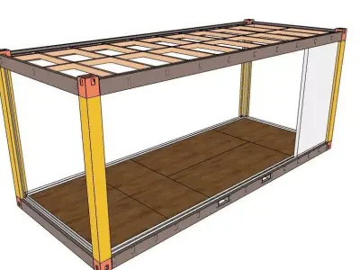 Flat pack containerhome 3D model