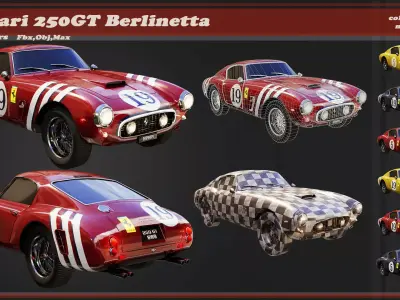 Ferrari 250GT SWB Berlinetta 3D Low-poly 3D model