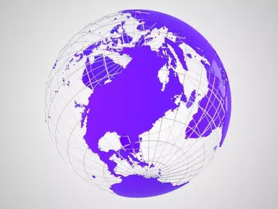 Globe News Skeleton Purpal 3D model